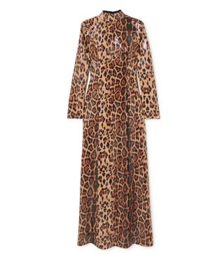 In the Mood + Nancy Sequined Leopard-Print Jersey Maxi Dress