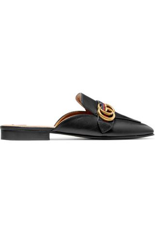 Gucci + Logo-Embellished Leather Slippers