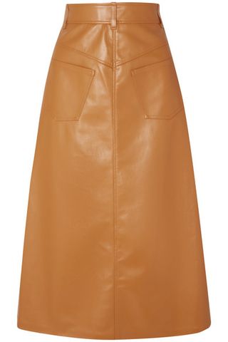 A.W.A.K.E. Mode + Faux Leather Midi Skirt