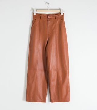 & Other Stories + High-Waisted Leather Trousers