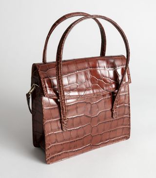 & Other Stories + Leather Croc Square Crossbody Bag