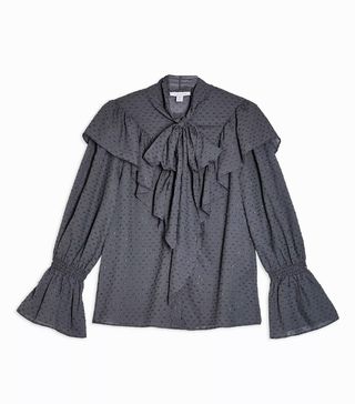 Topshop + Idol Tie Ruffle Blouse