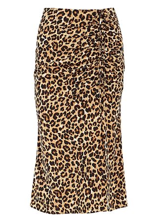 Veronica Beard + Vanity Leopard-Print Stretch-Silk Midi Skirt