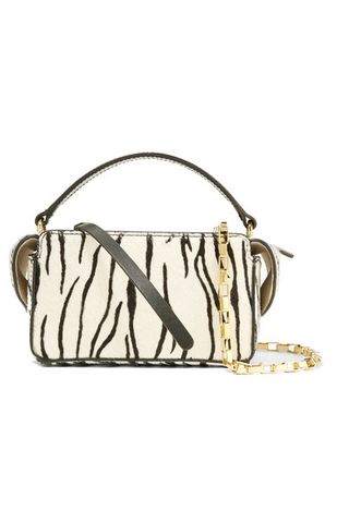 Wandler + Yara Box Leather-Trimmed Zebra-Print Calf Hair Shoulder Bag