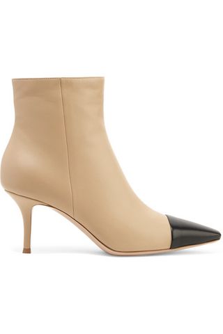 Gianvito Rossi + 70 Two-Tone Leather Ankle Boots