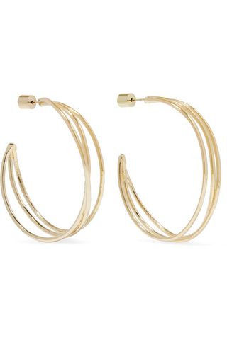 Jennifer Fisher + Triple Thread Gold-Plated Hoop Earrings