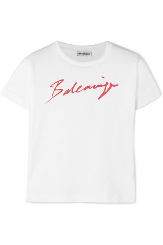 Balenciaga + Printed Cotton-Jersey T-Shirt