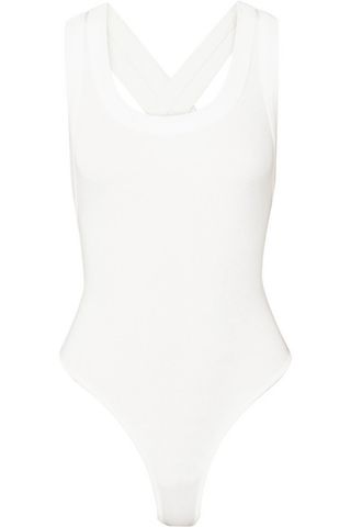 The Line By K + Suki Ribbed Stretch-Cotton Jersey Thong Bodysuit