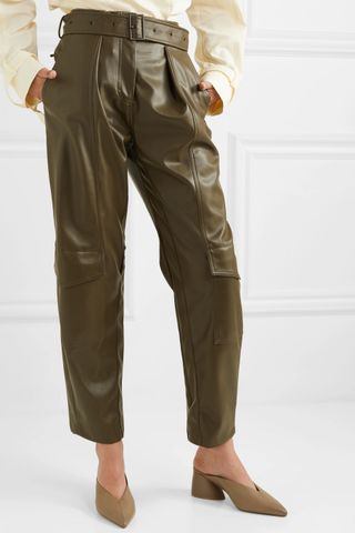 Low Classic + Belted Faux Leather Tapered Pants
