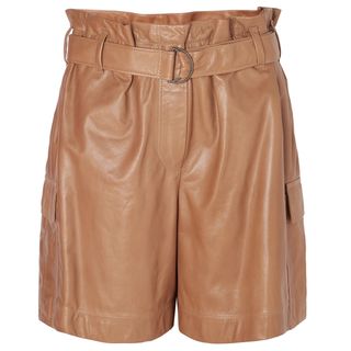 Brunello Cucinelli + Belted Leather Shorts