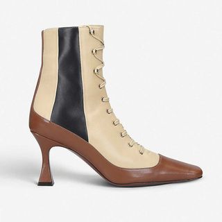 Manu Atelier + Duck Leather Lace-Up Ankle Boots
