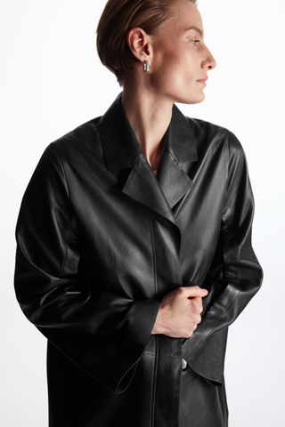 COS + Longline Leather Blazer