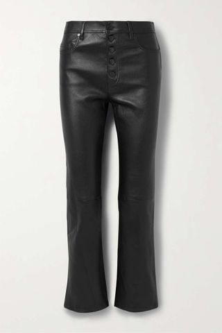 Joseph + Den Cropped Leather Straight-Leg Pants