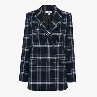 Whistles + Check Double-Breasted Blazer