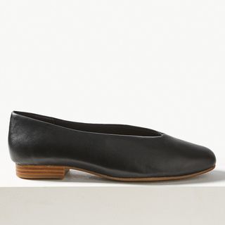 Marks and Spencer + High-Cut Leather Ballerina