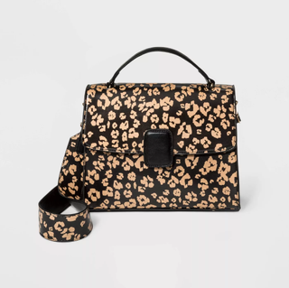 Who What Wear x Target + Leopard Print Satchel Handbag
