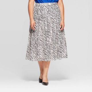 Who What Wear x Target + Flowy Side Zipper Mid Rise Skirt