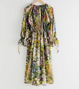 & Other Stories + Silk Blend Floral Midi Dress