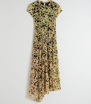 & Other Stories + Stretch Mesh Floral Midi Dress