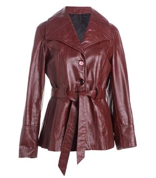 Vintage + Button-Front Leather Jacket