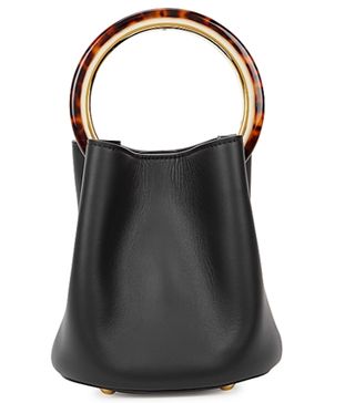 Marni + Pannier Small Black Leather Bucket Bag