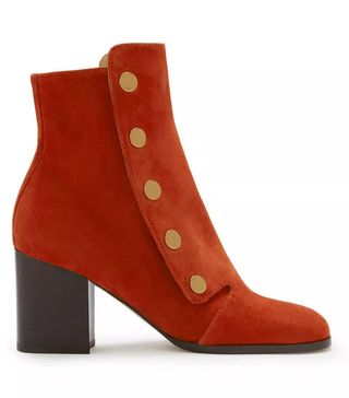 Mulberry + Marylebone Bootie Red Suede