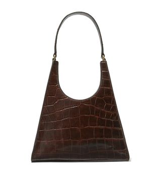 Staud + Rey Croc-Effect Leather Shoulder Bag