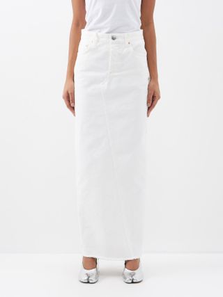 Raey + Split Back Organic-Cotton Denim Maxi Skirt