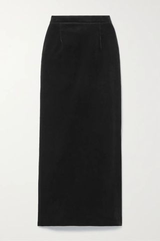 Nili Lotan + Belle Cotton-Blend Velvet Maxi Skirt