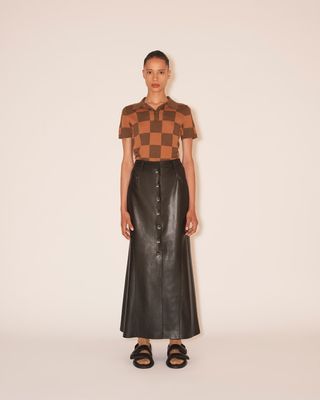 Nanushka + Reza - Okobor™ Alt-Leather Button Front Skirt