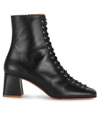 By Far + Becca 65 Black Leather Ankle Boots