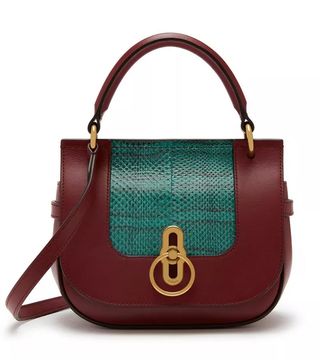 Mulberry + Small Amberley Satchel Nordic Blue and Crimson
