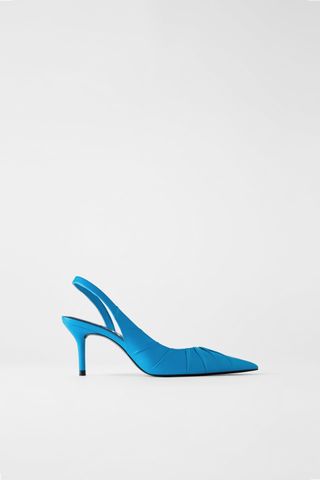 Zara + Asymmetrical Leather Slide Heels