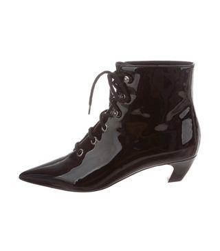 Christian Dior + I-Dior Patent Leather Ankle Boots