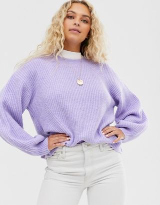 Weekday + Drop Sleeve Lilac Sweater