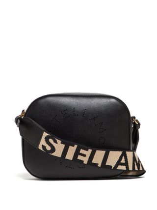 Stella McCartney + Logo-Strap Faux-Leather Camera Bag