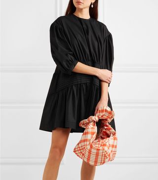 Simone Rocha + Pintucked Cotton-Poplin Mini Dress