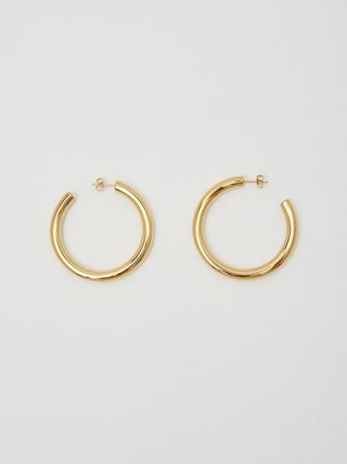 Bagatiba + Gold Hollow Hoops