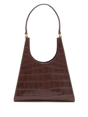 Staud + Rey Crocodile-Embossed Leather Bag