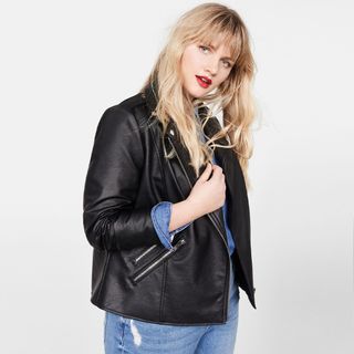 Mango + Zippered Biker Jacket