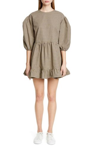 Sandy Liang + Flor Gingham Puff Sleeve Minidress