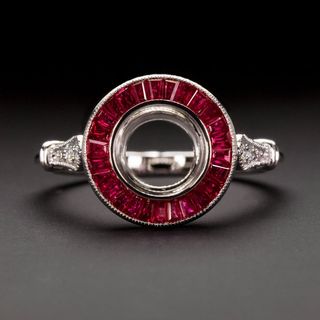 Vintage + Ruby Diamond Ring Setting