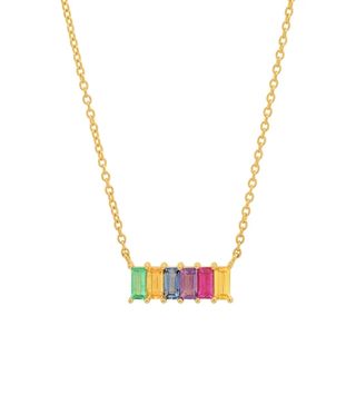 Eriness + Multi Colored Baguette Staple Necklace