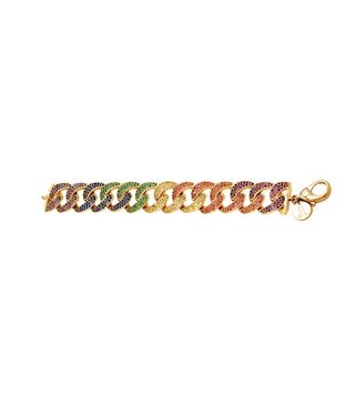 Judith Leiber + Large Rainbow Pavé Curb Link Bracelet