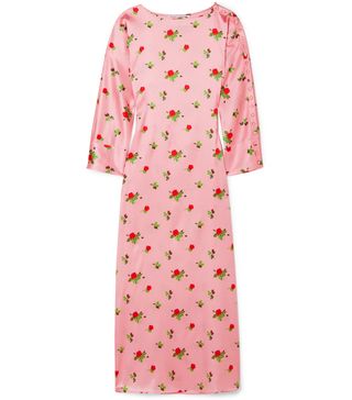 Bernadette + Dakota Floral-Print Stretch-Silk Satin Maxi Dress