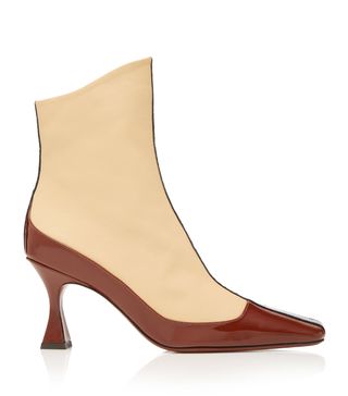 Manu Atelier + Duck Patent Leather-Trimmed Ankle Boots