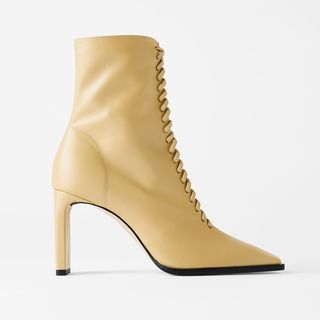 Zara + Lace-Up Boots in Buttercup