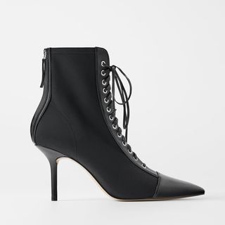 Zara + Technical High Heel Lace-Up Boots