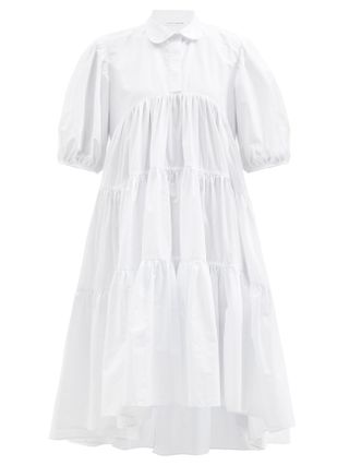 Cecilie Bahnsen + Jade Tiered Cotton Shirt Dress