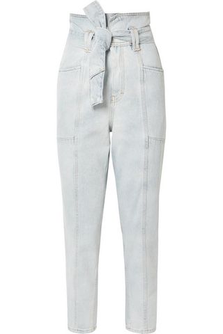 Iro + Vieno Belted High-Rise Tapered Jeans